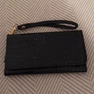 Black Patent Leather Wristlet